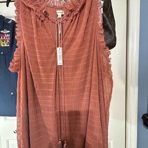summer shirt. inner slip, cool breezy burnt orange.  nwt